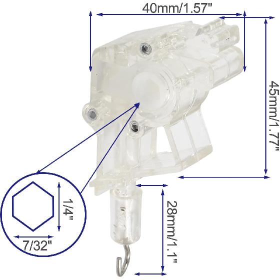4 Pcs Low Profile Wand Tilter,Clear Heavy Duty Low Profile Rod Tilter with 7/32" Hexagon Shaped Gear Hook Connection for 2 Inch Horizontal Blinds