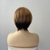 Women's Fashion Short Straight Wig, Brown Mix Highlight High-Temperature Fiber Synthetic Hairpiece