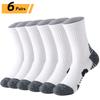 6/5/3 Pairs Men's Athletic Socks Sports Breathable Outdoor Running Compression Socks Cotton Training Long Black Stretch Socks