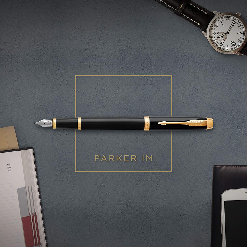 PARKER Fountain Pen F Fine Nib IM Core Line Black GT 1975594 Dual-Use, Officially Imported, Approx. 153mm x 10mm