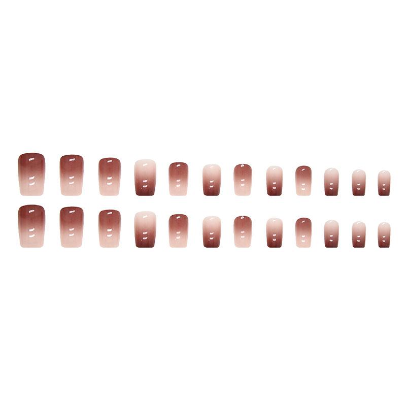 Temperament Gentle Milk Coffee Gradual Change Manicure Pure Desire Intellectual Fashion Manicure Wear Nail Special Nail Piece