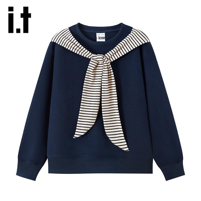 

Izzue IT Women s Striped Shawl Mock Two-Piece Pullover Sweatshirt L