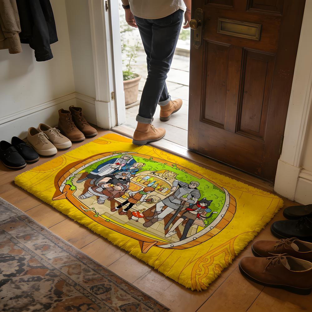 Anime Hot DDelicious In DDungeon Floor Mat Soft Flannel Absorbent Mat Non-Slip Rug Home Bedroom Bathroom