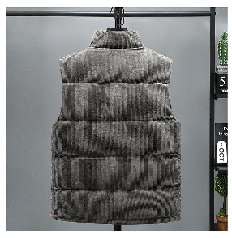 Giacca Gilet Invernale Spessa Calda in Velluto a Coste con Zip da Uomo Cappotto Casual da Uomo Piumino da Uomo