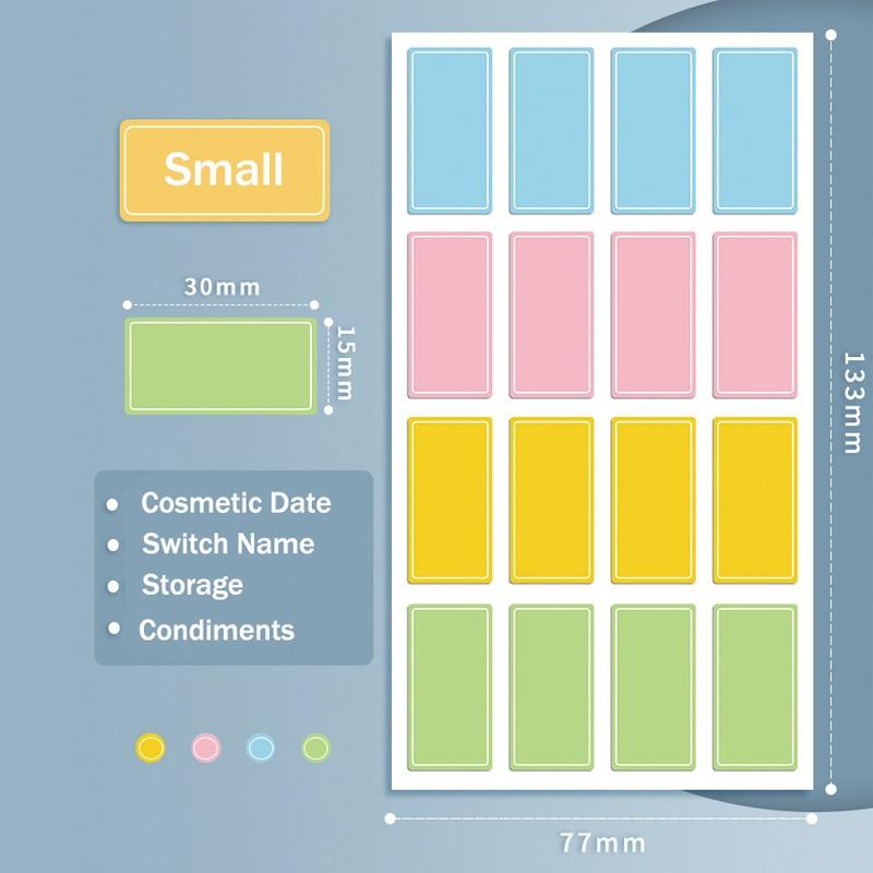 30 Sheets Color Label Sticker Handwritten Waterproof Self Adhesive Name Mark Stickers