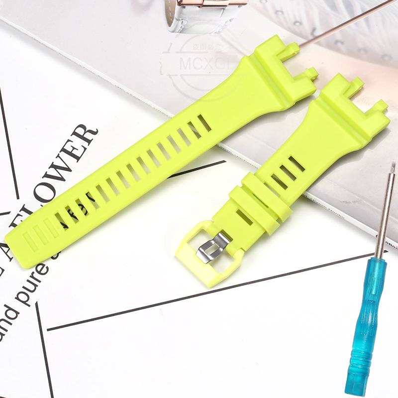 

Resin Strap Suitable For Casio GBA-900 Series Men s Sports Waterproof Watchband Rubber Bracelet Watch Accessories 17mm grass зелений колір