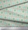 Soimoi Red Japan Crepe Satin Fabric Mandala Geometric Print Fabric by the Metre 42 Inch
