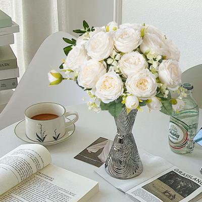Artificial Flowers Silk Peony Rose Home Room Vases Festival Wreath Wedding Party Bouquet Decoration Accessory Diy Gift Hot Sales