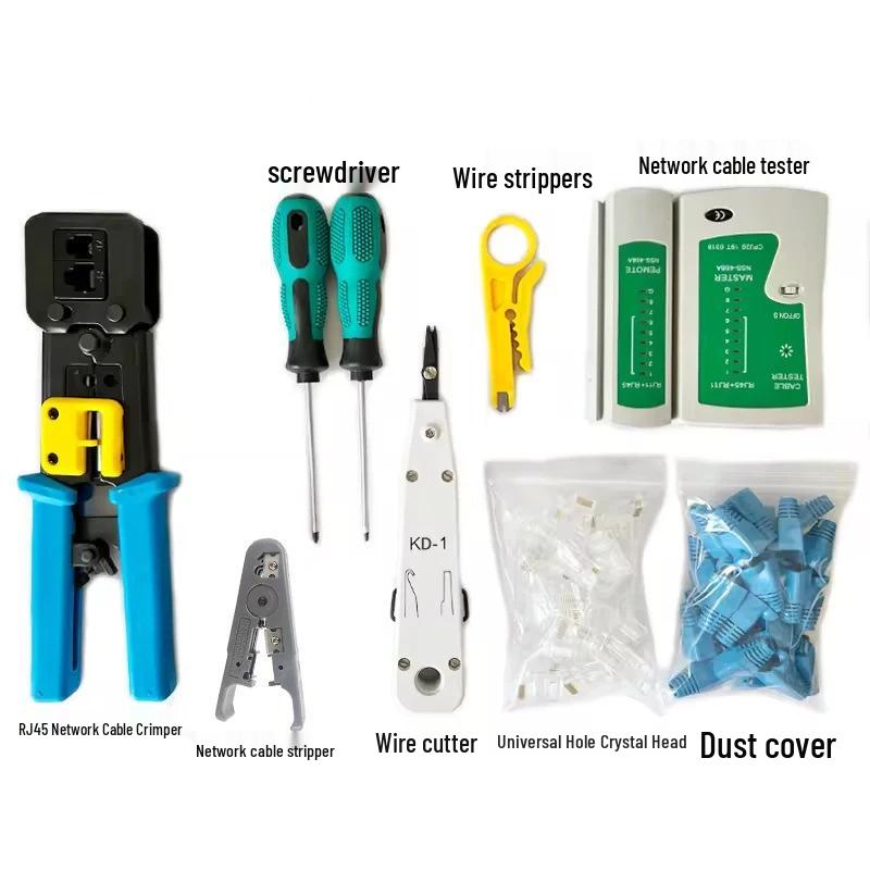 Network Toolkit: Crimper, Cutter, Tester, Crystal Head, Sheath für Household Network Cable Installation