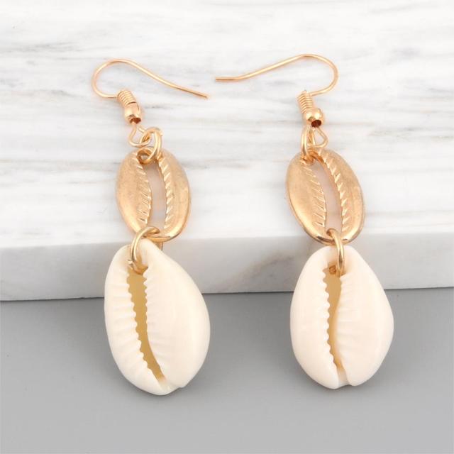 Bohemian Brincos Sea Shell Conch Ohrringe Für Frauen Gold Farbe Baumeln Ohrring Femal Strand Sommer Jewerly