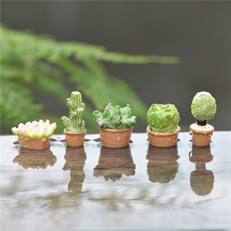 5Pcs Lebensechte Mini Künstliche Fleischigen Kaktus Pflanze Real Touch Palm Bonsai Landschaft Tisch Dekoration
