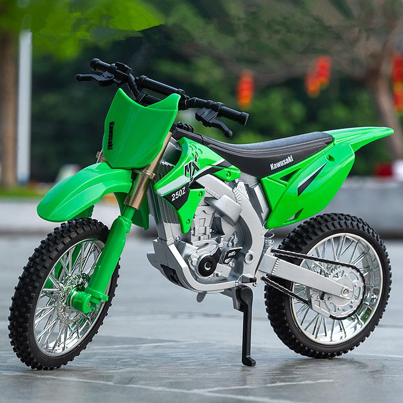 1/10 Kawasaki KX450 Alloy Sports Motorcycle Model Diecast Metal Street Crosscountry Racing Motorcycle Model High Simulation Kids Toy Gift