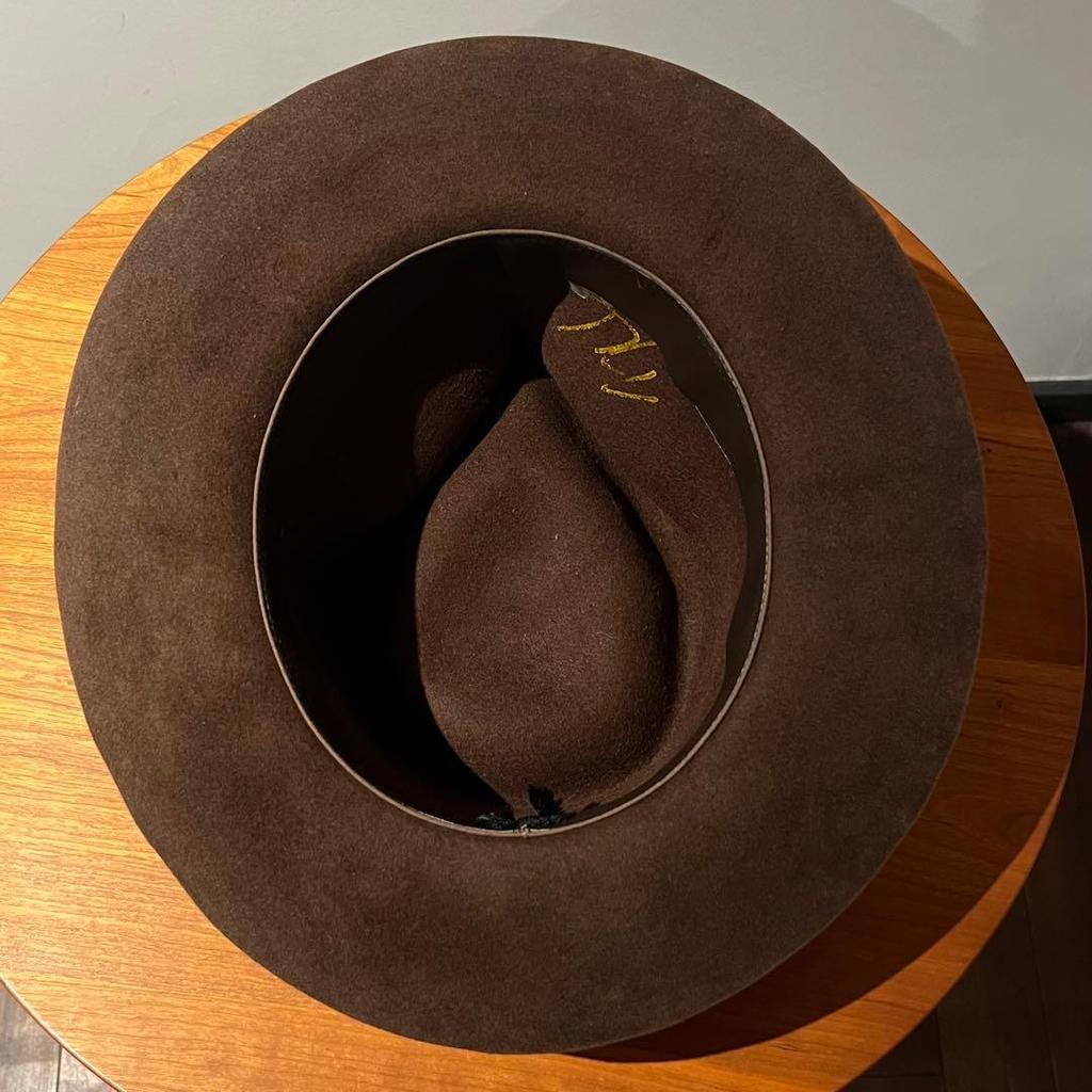 Used vintagehat 7 3/8 59cm brown one tone wool hat