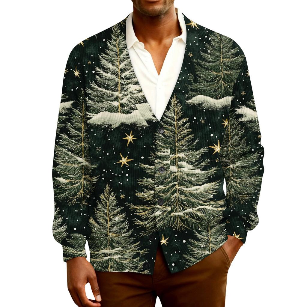 Men's Ribbed Knit Long-Sleeve Cardigan