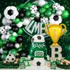 Football-themed Aluminum Film Balloons Set for Party Decoration. Children's Championship Cup Football Party Setup and Decoration