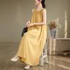 Summer New Wear Free Series Slack Lazy Skirt Minimalist Sleeveless Medium and Long Dress Women