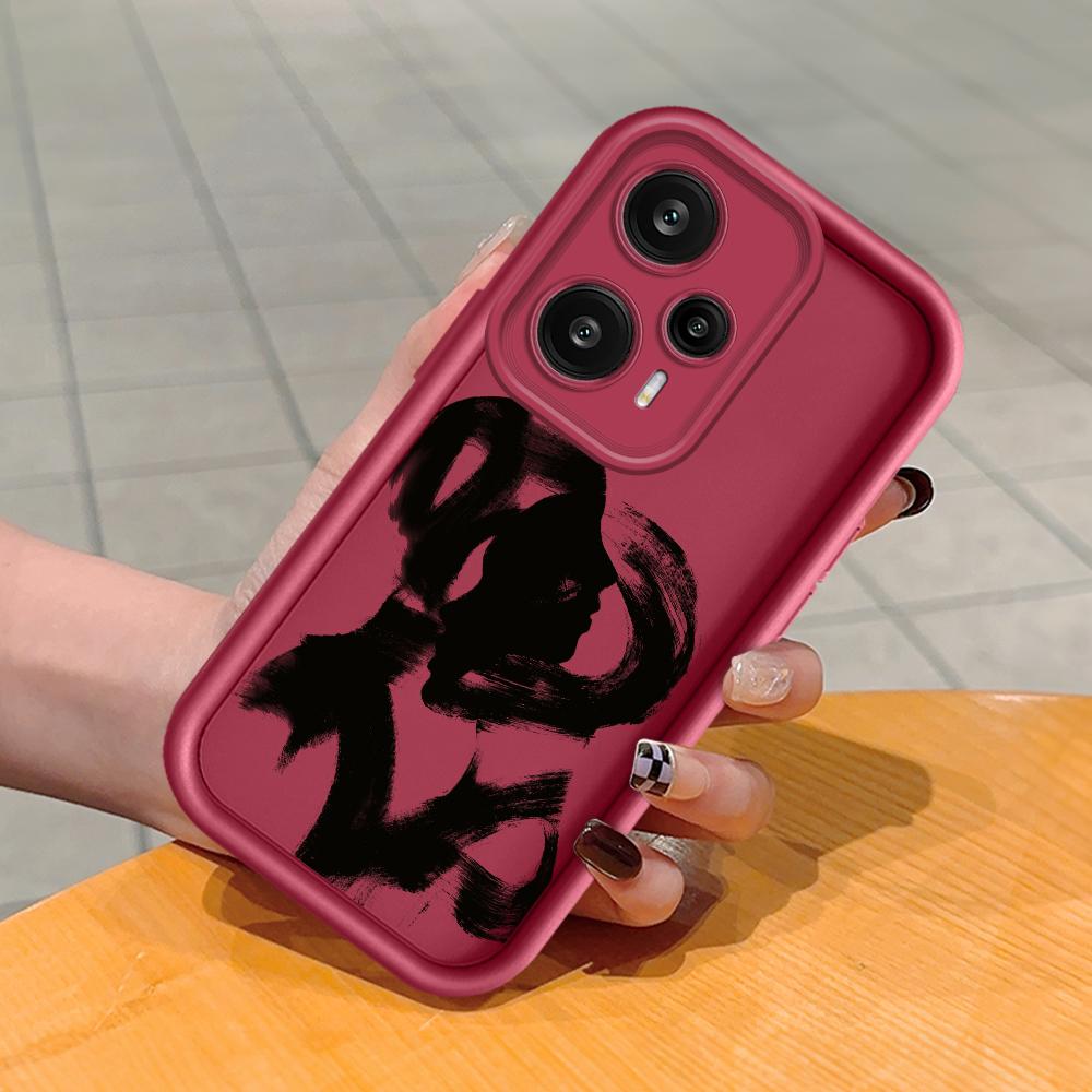 Weiches Silikon-Telefongehäuse mit quadratischem Leiterdruckmuster, vollständige Abdeckung, Kamera, stoßfestes Schutzgummigehäuse für Xiaomi Redmi