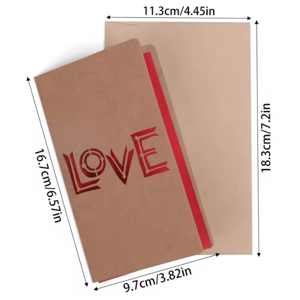 Valentines Day Mothers Day Greeting Card with Envelope Hollow Heart Flowers Gift Card Birthday Party Supplies Wedding Invitation