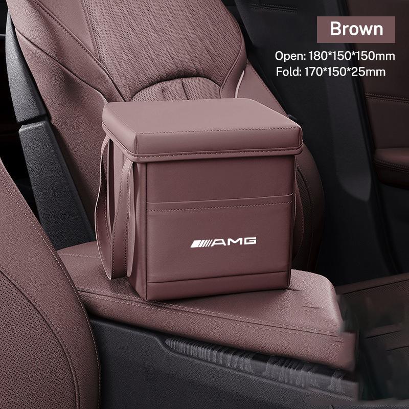 Multi-use Car Folding Trash Can Garbage Portable Storage Bag Keychain For Mercedes Benz AMG A C E V R Class GLC SLK SL Vito RW7