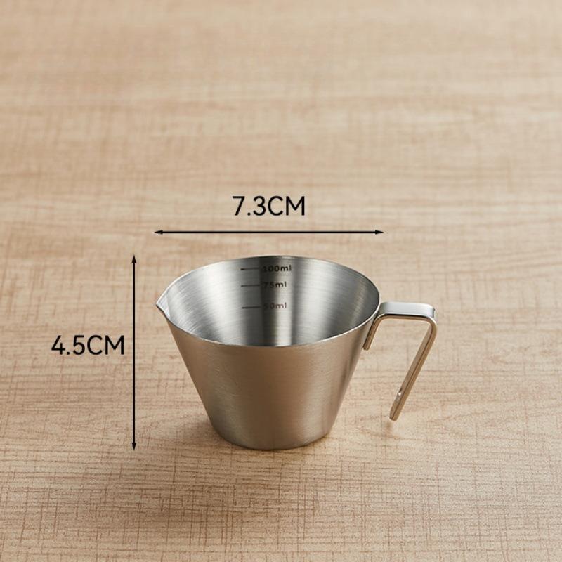 Экстракционная чашка для кофе из нержавеющей стали 304 со шкалой Small size (100ml) серебряный