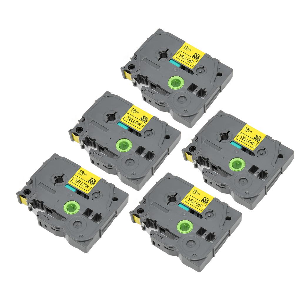 5pcs Label Maker Tape Black On Yellow 2mm TZE231 Strong Adhesive Laminated Label Printing Tape