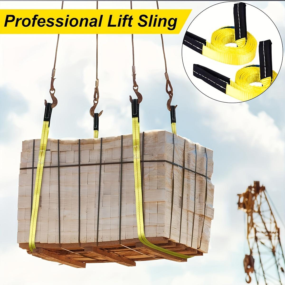 

2pcs 10feet Lift Sling Straps, Lifting Straps Nylon Recovery Strap Sling Winch Strap 2pcs 10feet
