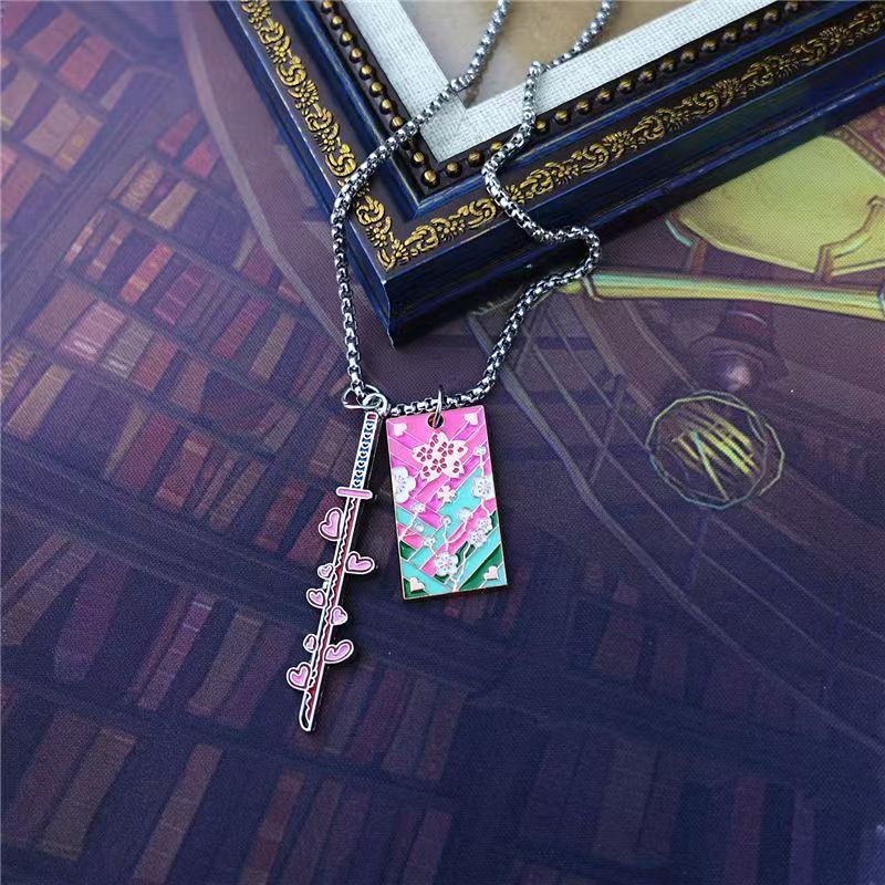 Demon Slayer Kamado Tanjirou Necklace Rengoku Kyoujurou Merchandise Cute Creative Cartoon Figures Fashion Costume Party