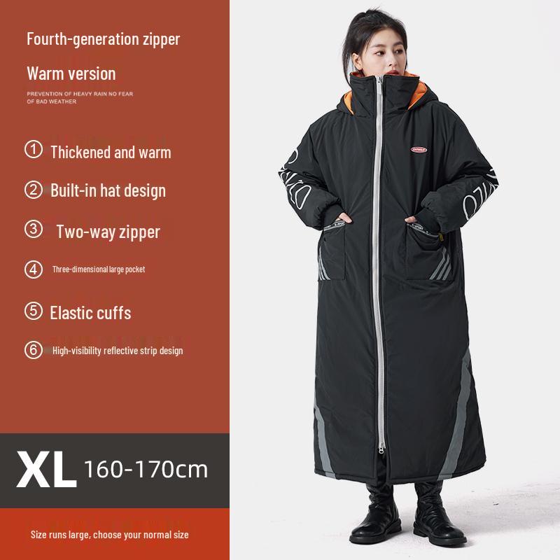 Electric Vehicle Winter Windshield Fleece-Lined Warm Coat for Bicycles & Motorcycles - Cold Weather Windproof Gear