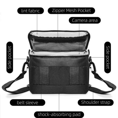 Bolsa Compacta para Cámara – Elegante, Resistente a Golpes, Estuche de Hombro Versátil para Cámaras DSLR, Sin Espejo y Digitales para Hombres/Mujeres Negro