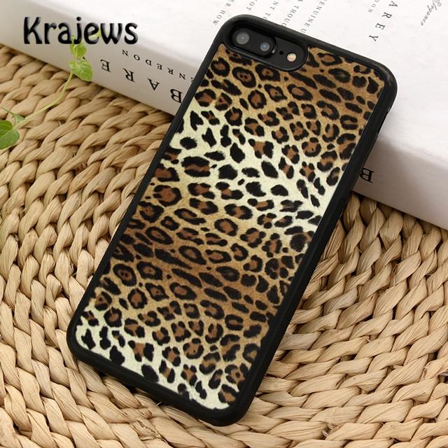 Krajews Leopard Djurtryck Telefonskal Fodral För iPhone 14 5 SE 6s 7 8 plus XR XS 11 12 13 pro max Samsung Galaxy S21 S22ultra