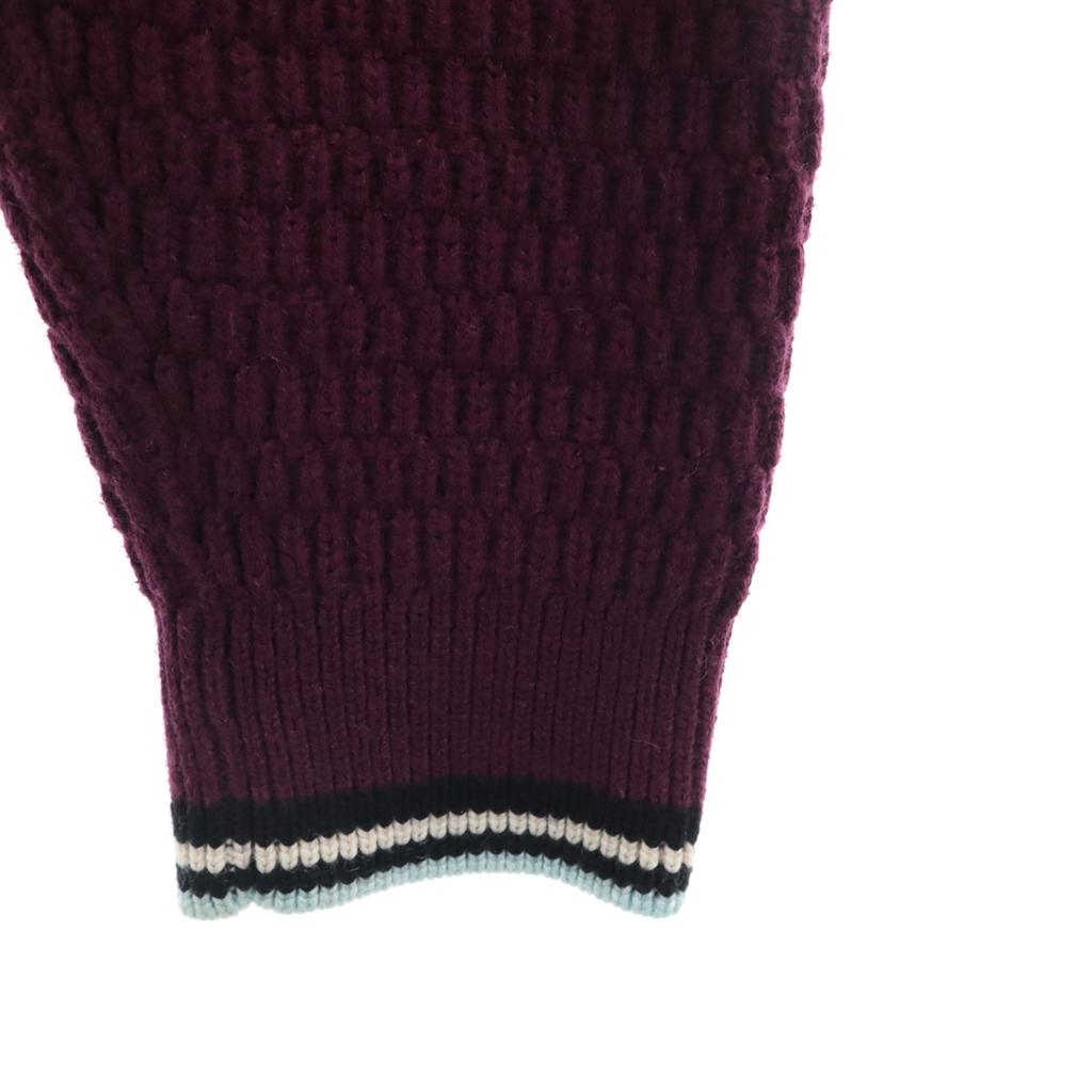LACOSTE Long sleeve turtleneck sweater XS wine-red knit Men's Used