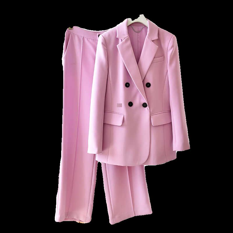 

24 Spring Work Clothing Pink Fashion Suit Work Clothing Street Suit Female Ac185 B1-4 Pink L