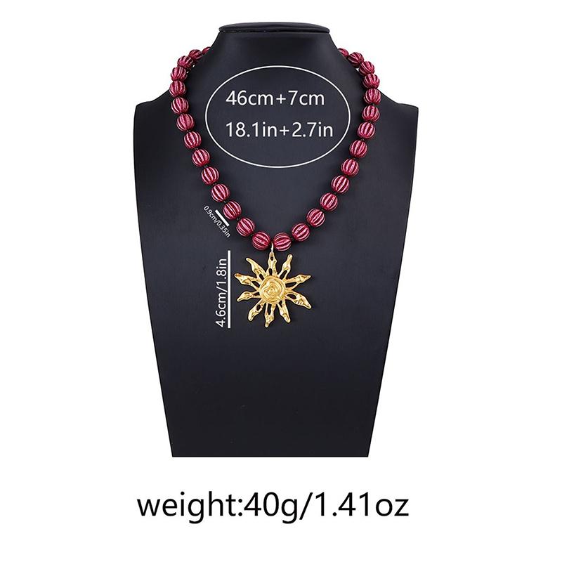 New Vintage Metal Sun Flower Pendant Necklaces Handmaed Beaded Choker Necklace For Women Holiday Party Jewelry Gifts