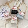 Girl Kid Princess Style Pearl Handheld Bag With Animal Pattern For Daily Use