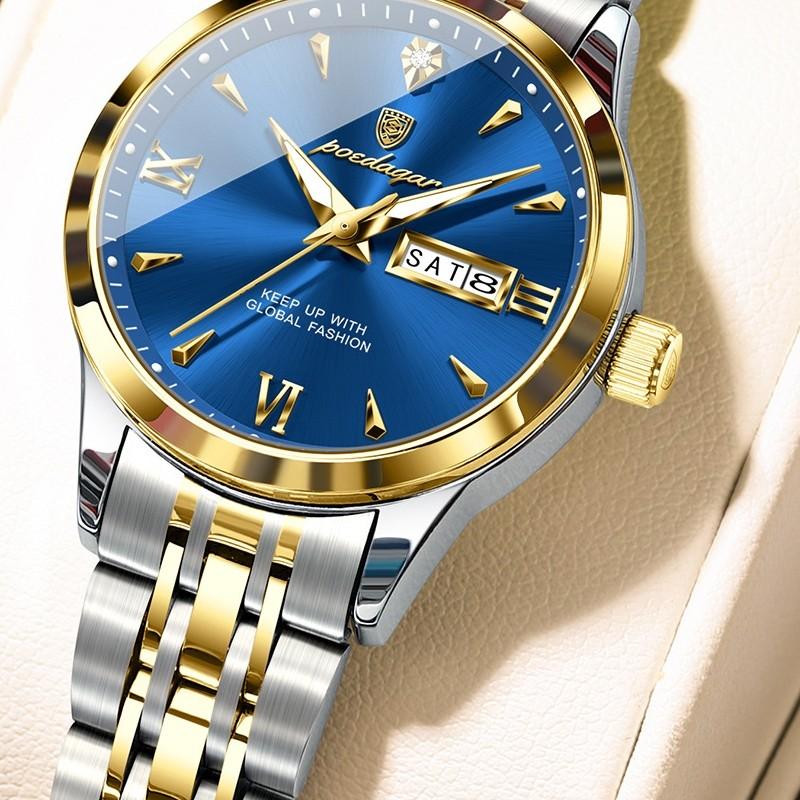 Ladies Watch Double Calendar Luminescent With Calendar Design For Business And Casual Wear