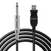 3m 10ft Guitar Bass USB Straight Plug Cable To 1/4inch 6.35mm Jack Link Connection