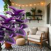 2 Large Outdoor Artificial Violet Combination Sets, with A Total of 24 Realistic Four Season Purple Large Leaves - Multifunctional Indoor/Outdoor Use