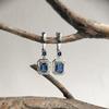 Silver Earrings with Nano Sapphire 2.947ct, Cubic Zirconia (2195054)