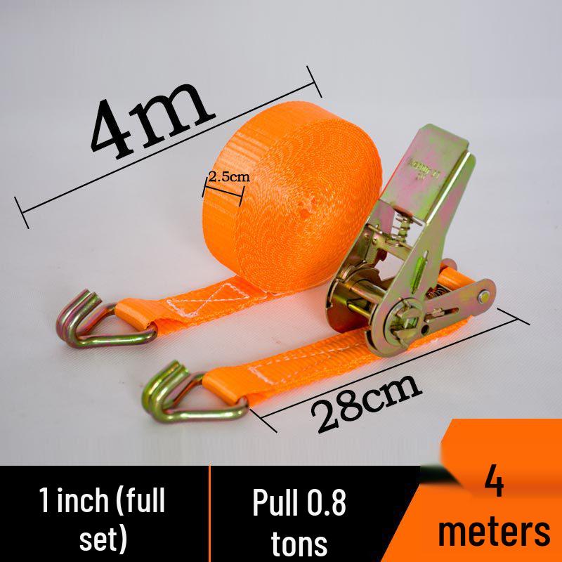 Ratchet Tie-Down Straps with Hooks for Cargo Securing