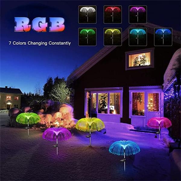 Solar LED Jellyfish Lights Outdoor Garden Decor Lawn Light 7 Color Change Waterproof Patio Yard Pathway Decor Solar Flowers Lamp