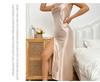 Bestseller Eisseide Spaghetti-Träger Nachthemd - Sexy, Lang, Dünn und Atmungsaktive Fauxseide Nachtwäsche für Damen
