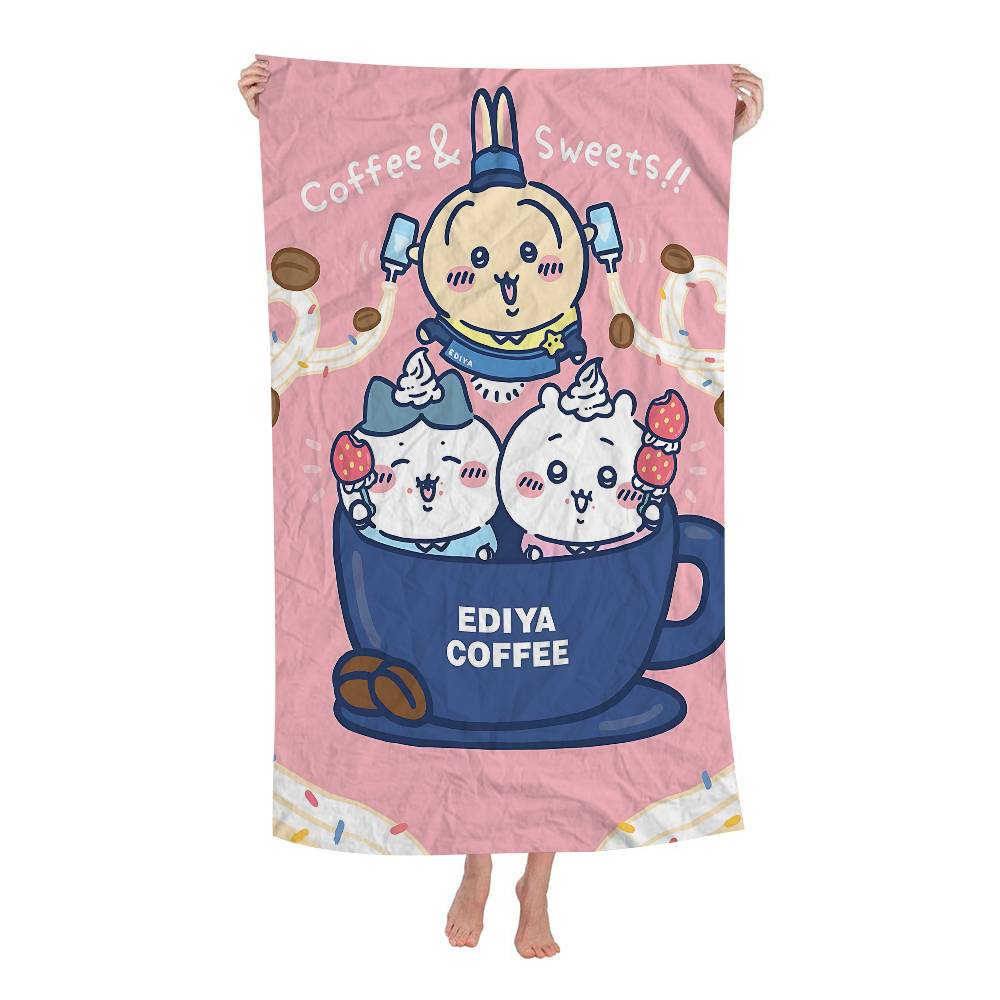 Cute Kawaii C-chii-kawaS Bath Towel Microfiber Soft Water Absorbing Breathable For Girl Kids Decorative Cartoon Beach Towel