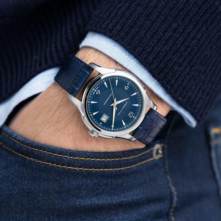 Hamilton Jazzmaster Series Automatic Mechanical Movement 50m Water Resistant Watch 40mm Blue Dial Stainless Steel Case Men Watches Silver H32515641