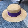 Philippine High-quality Treasure Grass Handmade Flat Top Straw Hat Women Spring Summer Fashion Fedora Hat Beach Sun Hat Chapeau
