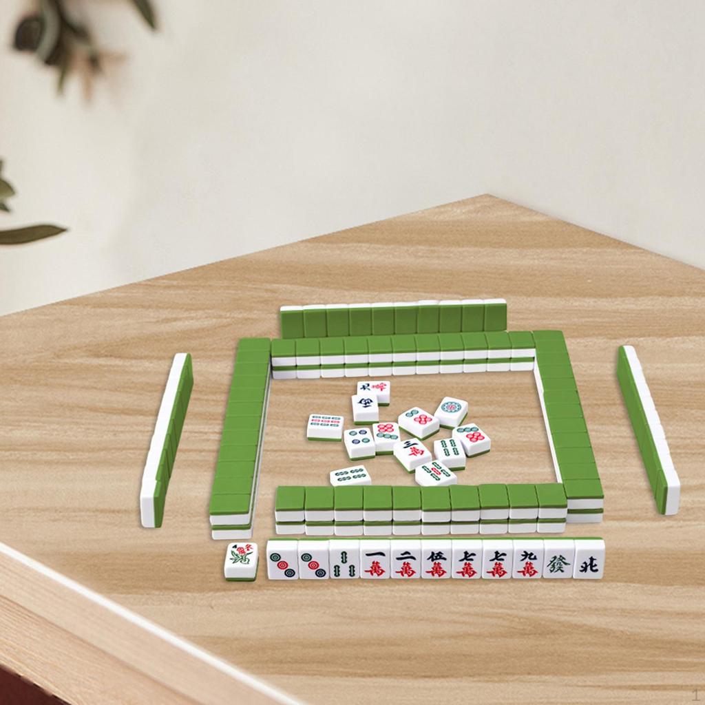 144 Pieces Chinese Version Game Set Mini Mahjong Tiles Party Supplies Classic Board Portable