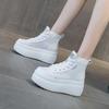 Platform white shoes women's autumn and winter 2025 new muffin high-top shoes versatile lace-up fashion casual short boots trend