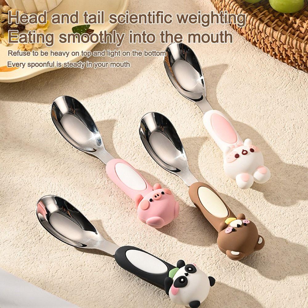 316 Stainless Children's Tableware Spoon Anti Slip Handle Deepen Soup Spoon
