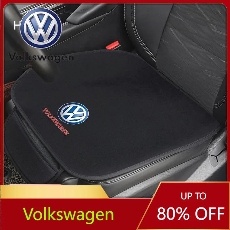 Valve Stems Caps For VOLKSWAGEN VW Car Seat Cushion Non-Slip Cover Ice Silk Velvet Plush For VW Volkswagen Golf Polo Passat Tour Va4