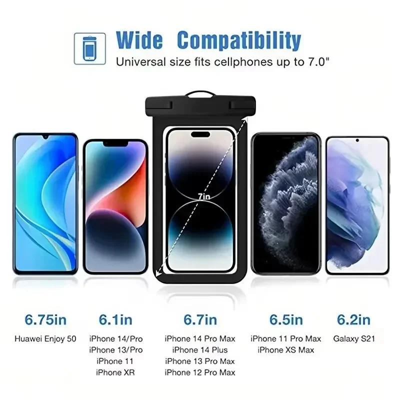 IP68 Universal Waterproof Phone Cases Bag For iPhone 16 15 14 13 12 11 Pro Max X Xiaomi Samsung S24 Ultra Swim Cover Accessories