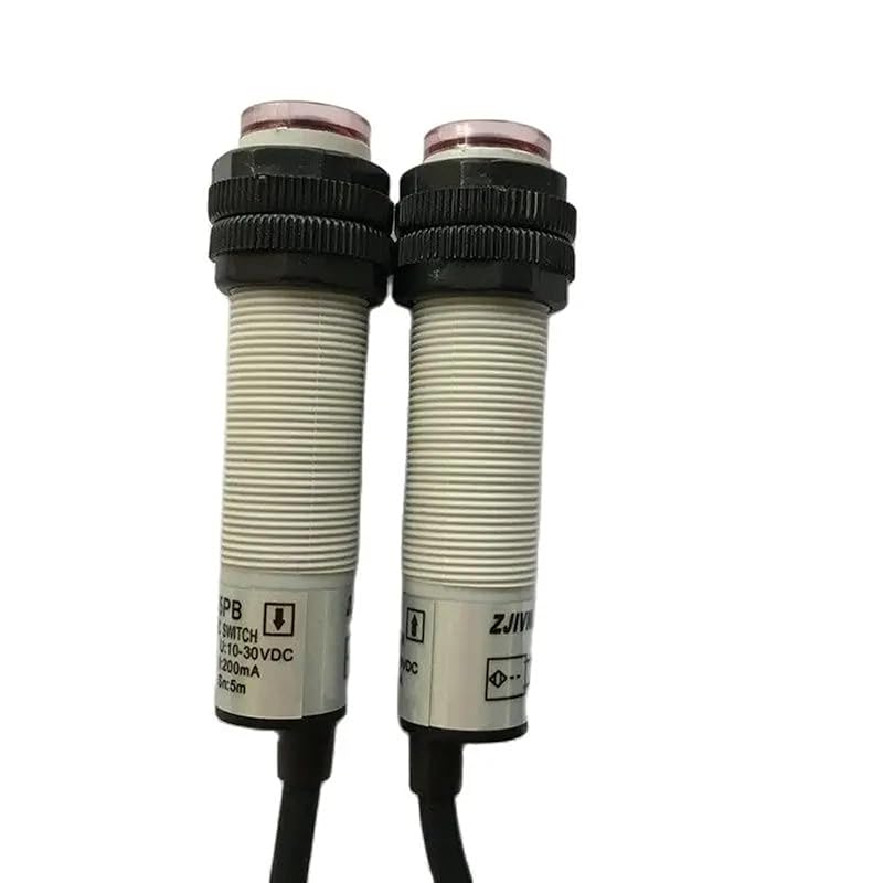 M18 Photocell Sensor Through Beam Type NPN NO/NC/NO NC Photoelectric Sensor Switch Sensing Detect Distance 5m (Color : NPN NO NC)